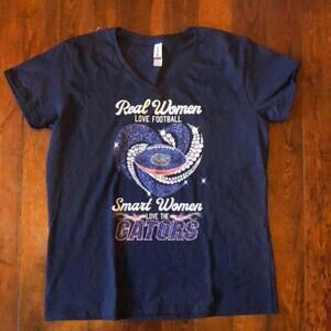 Florida Gators Navy Blue V-Neck Gildan T-Shirt - Size XL